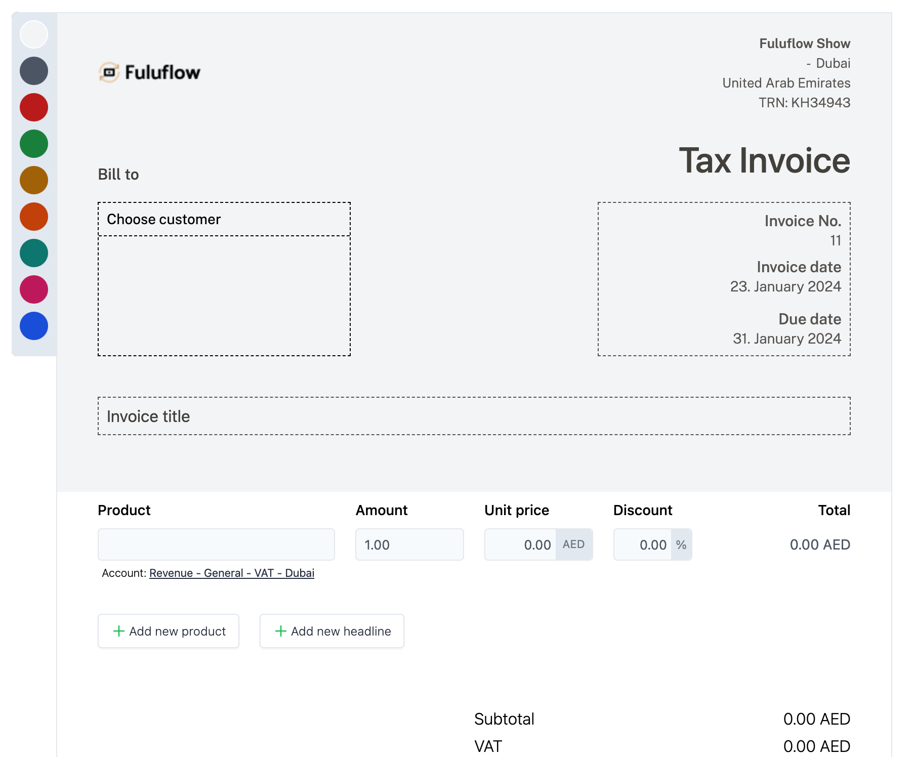 Fuluflow invoice feature